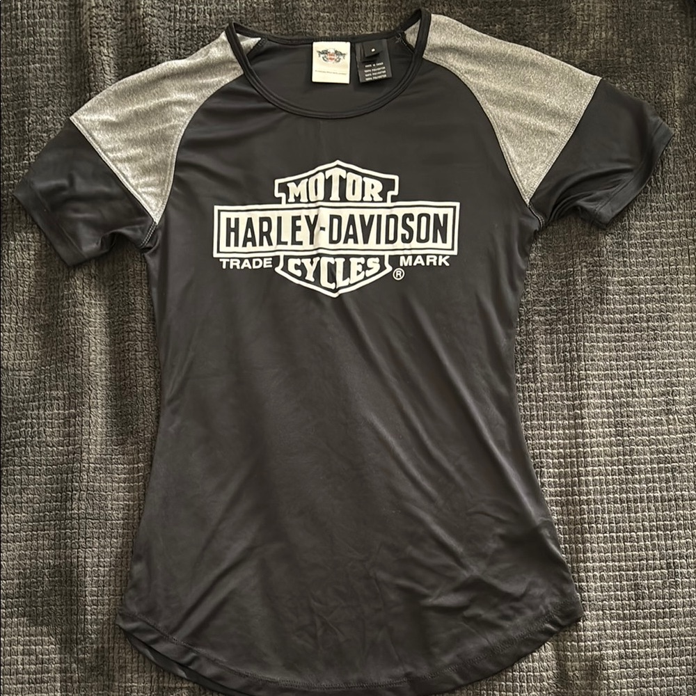 Harley-Davidson Black and Gray T-Shirt